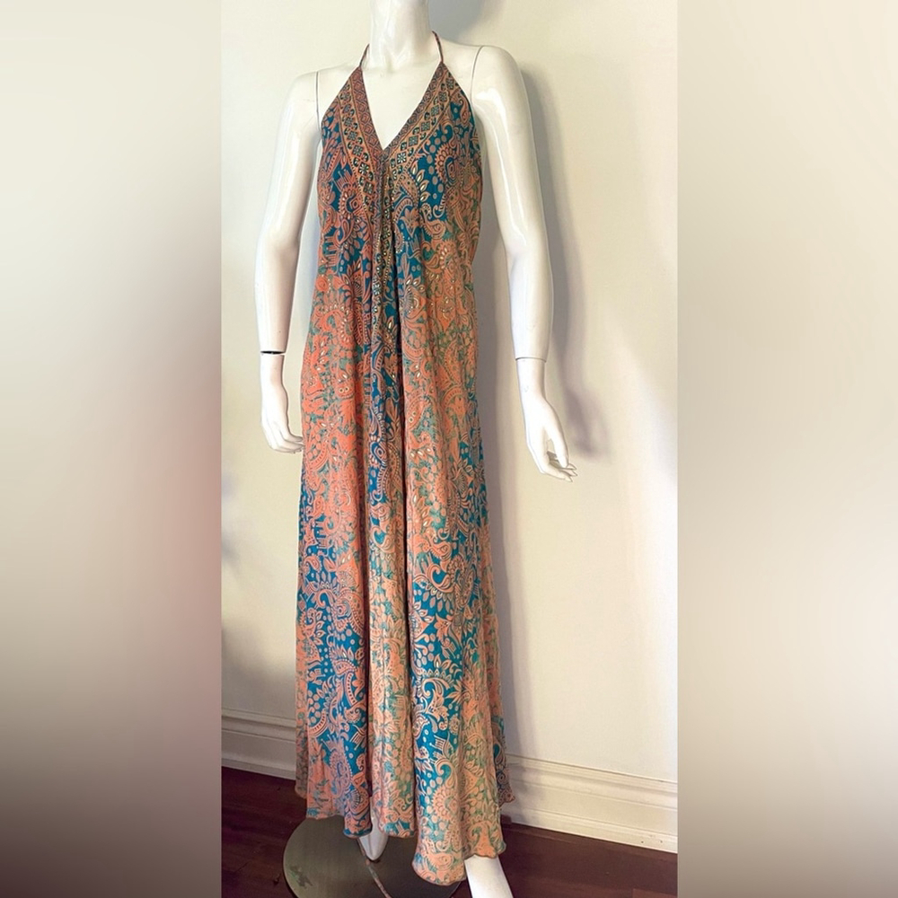 flowy Multicolor Paisley Maxi Dress